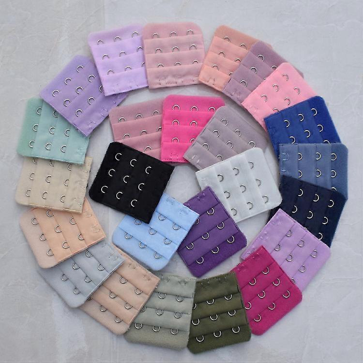 25 Pieces Multicolor Bra Extension Straps (Random Color) 3 Comfortable Flexible Hooks Assorted Colors