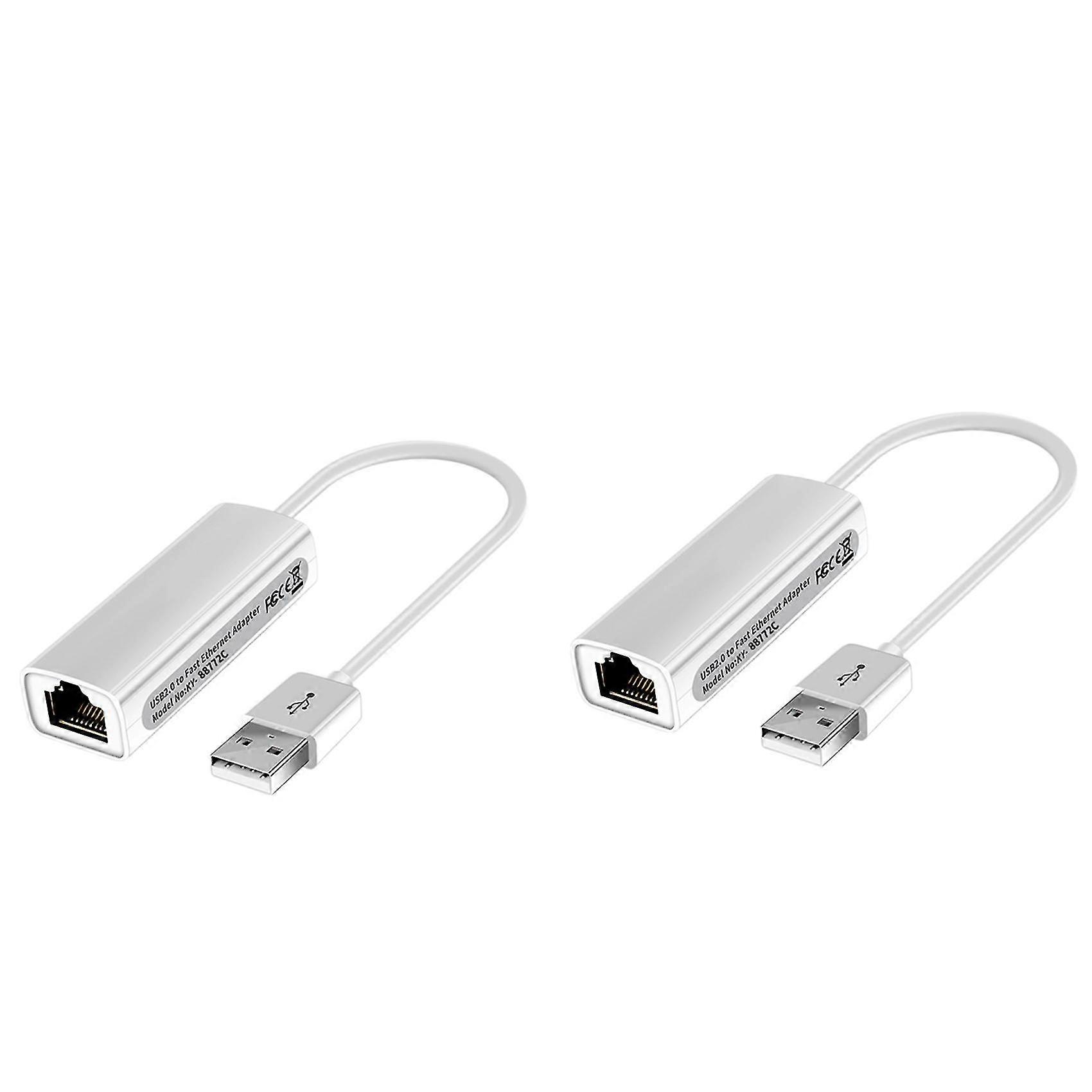 2x Usb2.0 20cm Ax88772c Ethernet Lan Adapter Cable For Win95 Osr2/98/98se/me/2000/xp/nt3.5