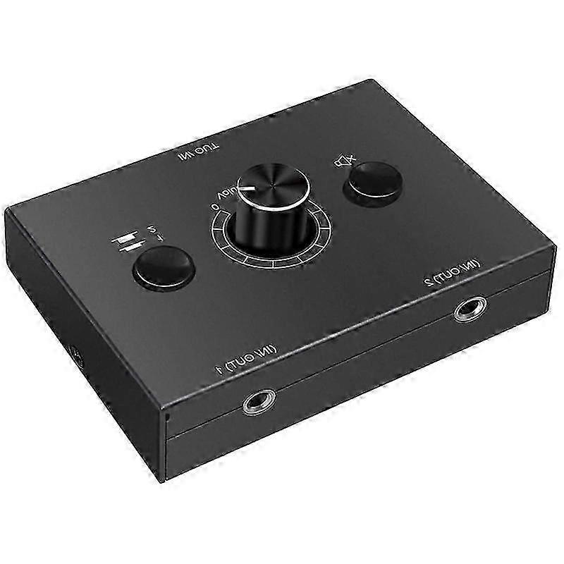 3.5mm Stereo Audio Switch 2 In 1 Out Audio Switcher Passive Speaker Headphone Manual Selector Splitter Box Audio Sharing