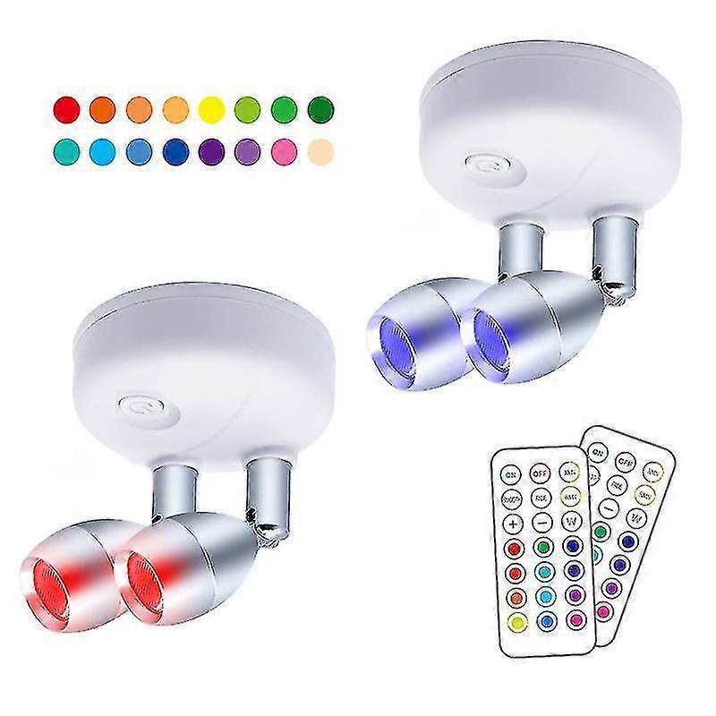 Wireless Spotlight Battery Operated With Remote,light Angle Adjustable