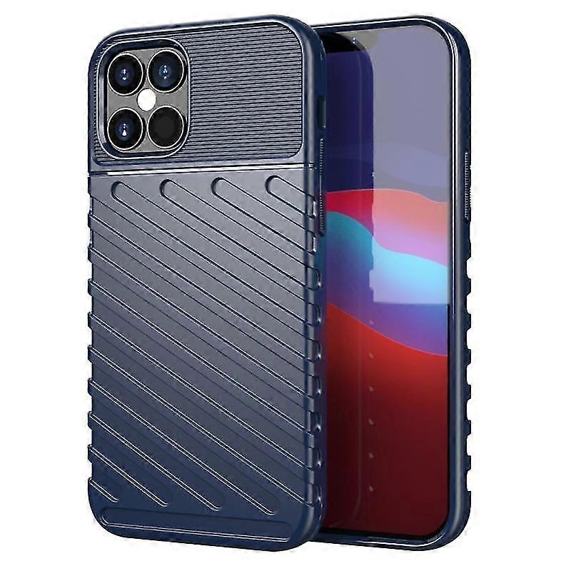 For Iphone 12 / 12 Pro Thunderbolt Shockproof Tpu Soft Case(black)