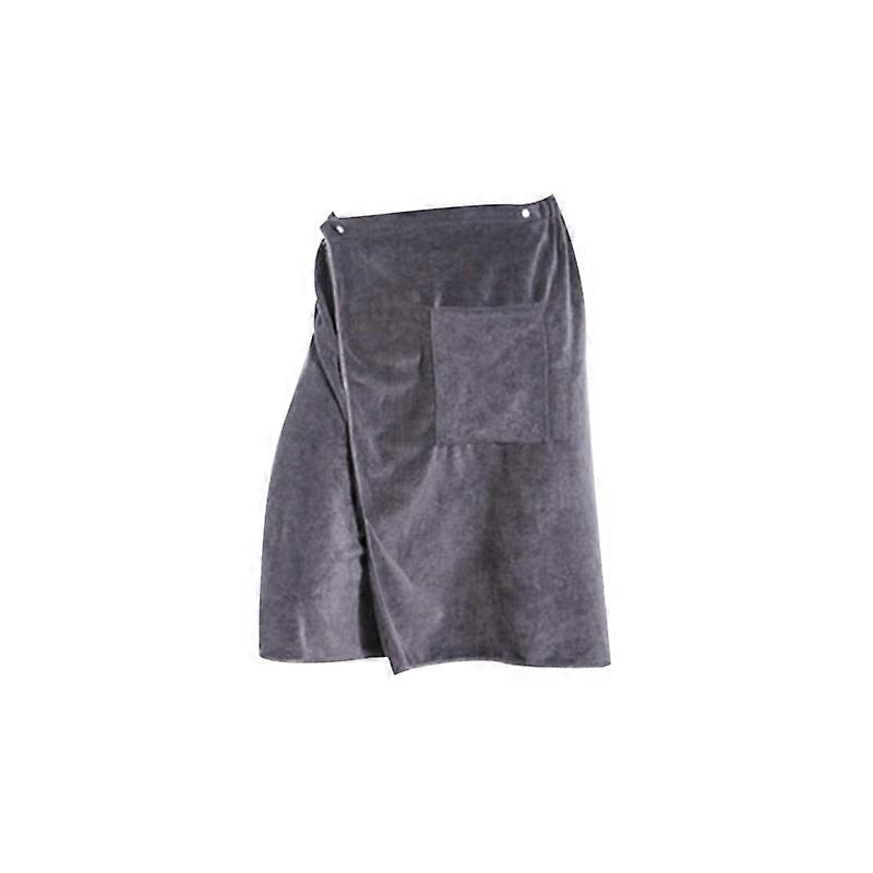 Men Microfiber Skirt Bathrobe Bath Towel with Pocket
