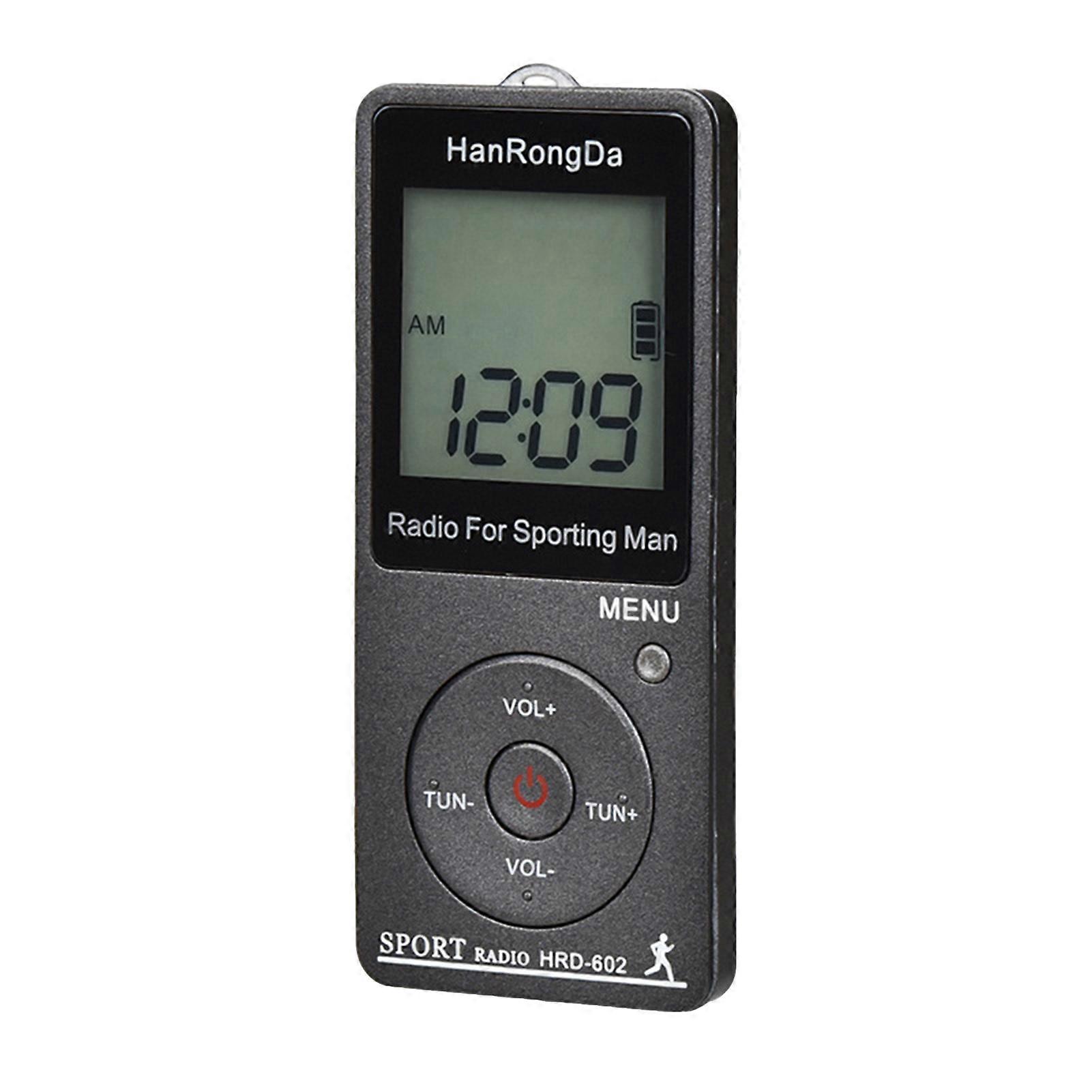 HRD-602 Digital Radio Mini Easy to Operate LCD Display FM/AM Portable Pocket Radio for Hiking