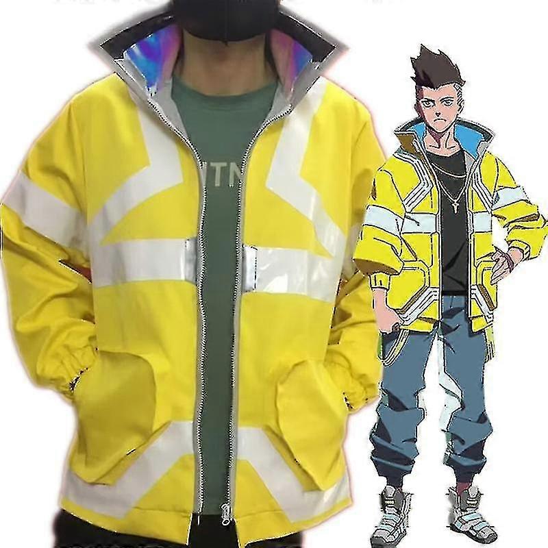 Anime Punk Edgerunners David Martinez Costume Stand Colletto Giacca Felpa con cappuccio Cappotto Punk Adulti Uomini Halloween