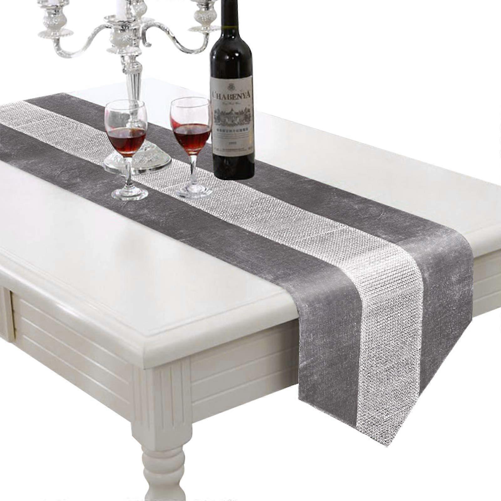 Polyester Table Runner Runner for Table Decoration with Shiny Diamond Bars Table Cloth Beautiful Tab