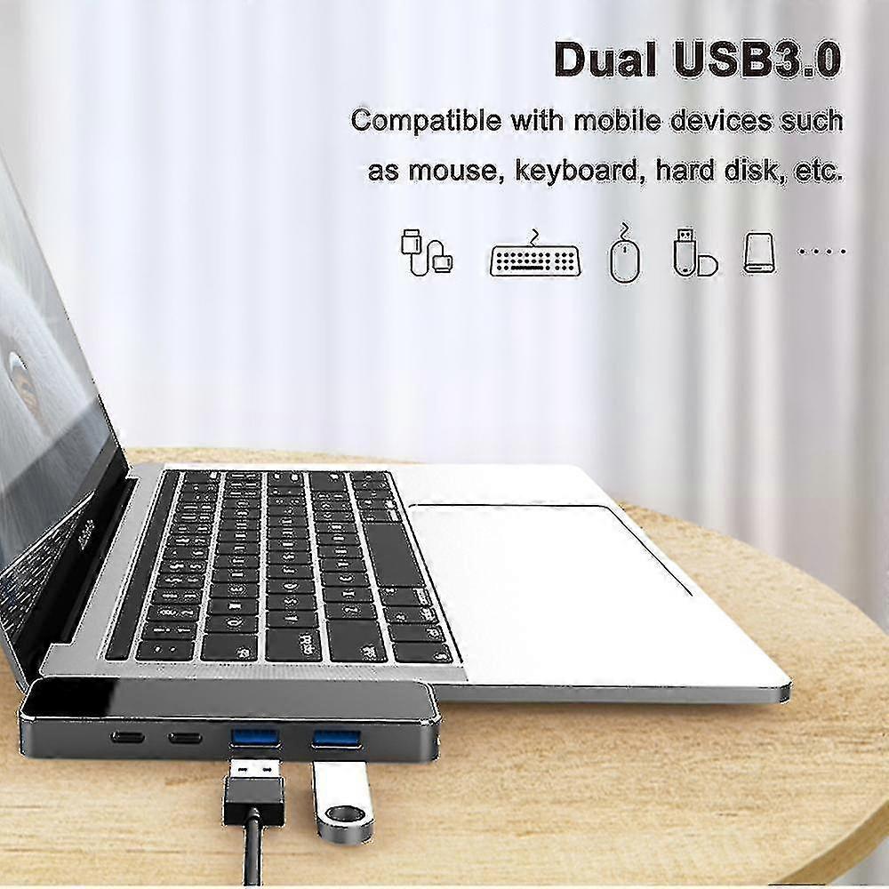 7 In 1type-c Hub With 4k Hdmi,2 Usb 3.0,usb-c Data Port And Sd/tf Card Reader