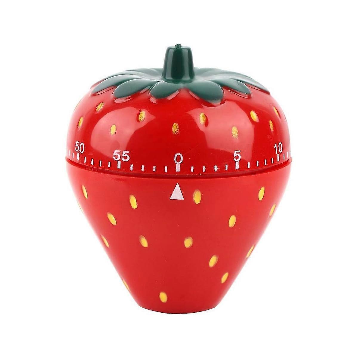 Mechanical Kitchen Timer Kitchen Reminder Alarm Clock Countdown Clock -Red Strawberry Shaped