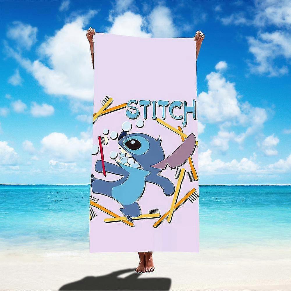 2023 1pc 75x150cm Disney Lilo & Stitch Beach Towel Soft Absorbent Bath Towel Children Boys Girls Pool Party Gift Microfiber Bath Towe