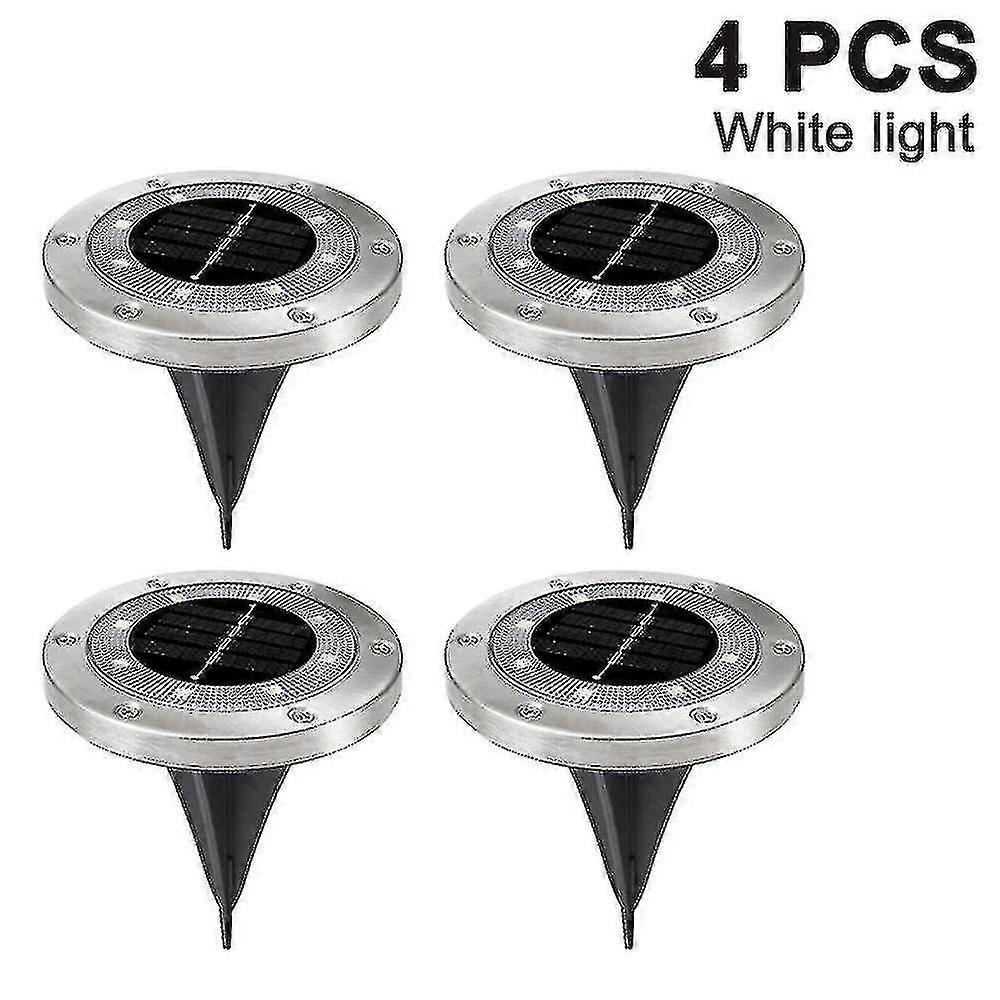 4packs ηλιακά φώτα εδάφους, 8 led υπαίθρια ηλιακά φώτα δίσκου, αδιάβροχα in-ground φώτα, ηλιακά φώτα κήπου, φώτα τοπίου συμβατά με Pathwa