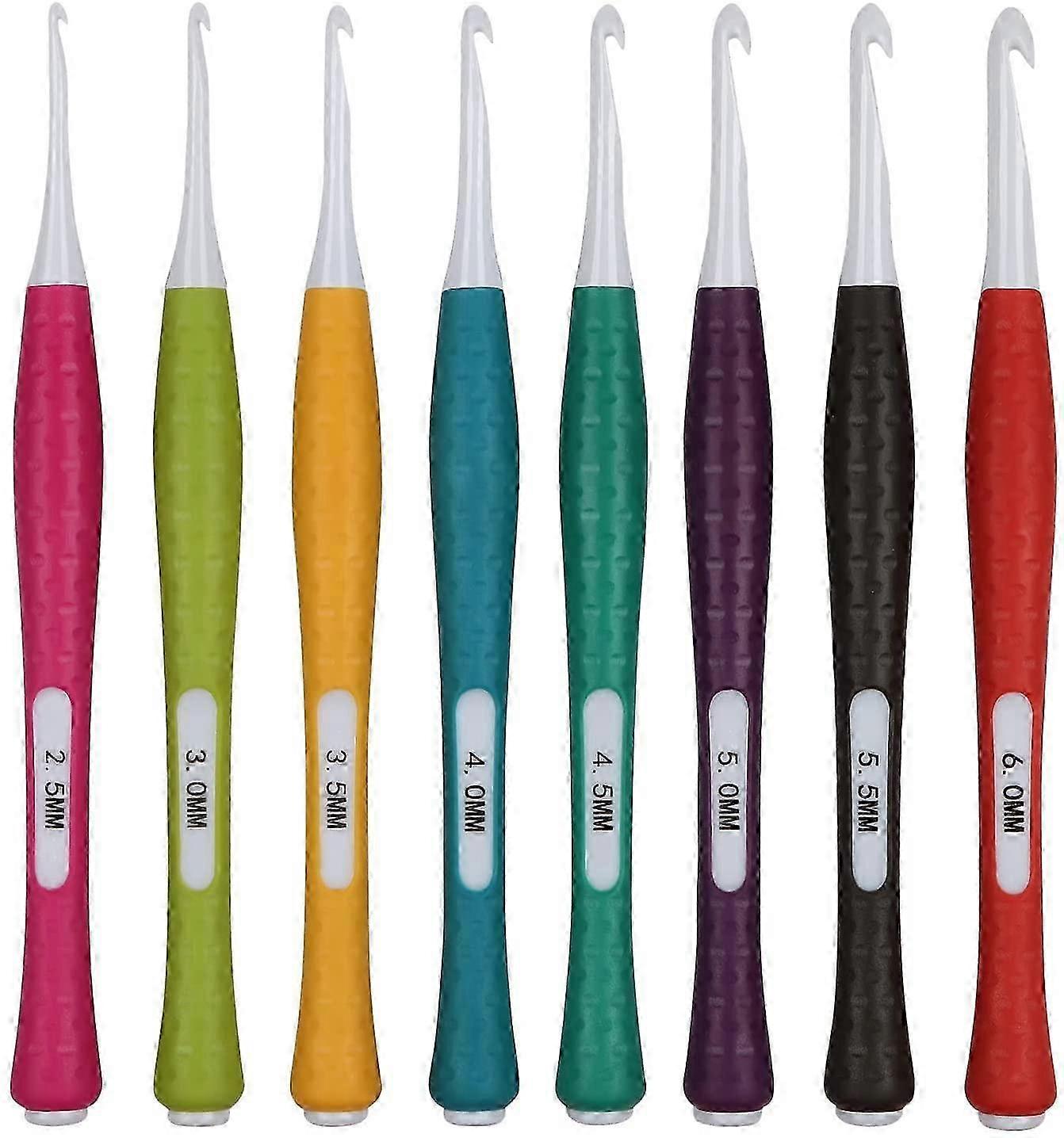 Ergonomic Crochet Hooks, Crochet Hooks Sets Soft Grip, Round Rubber Grip Inline Hook, Warm Crochet Hooks for Arthritic Hands