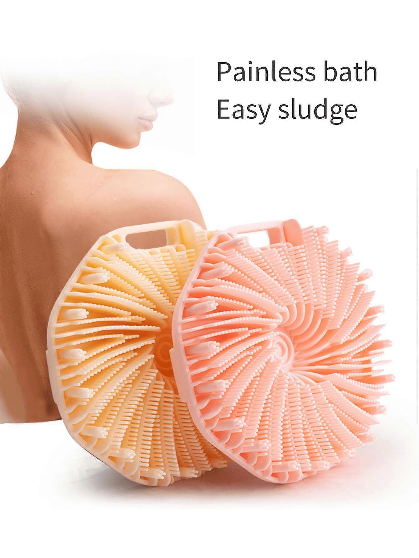 1pc Silicone Bathing Brush For Body Cleaning, Back Scrubbing And Exfoliating, Multiple Color Choices, Portable Shower Brush