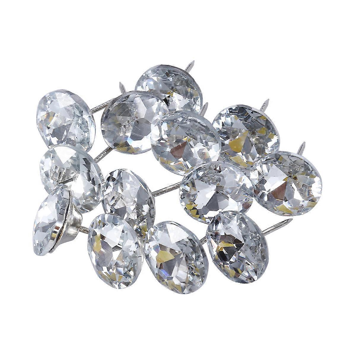 30Pcs 25mm Rhinestone Crystal Buttons with Metal Loop Round Buttons for Sewing Sofa Upholstery Button DIY Crafts Decoration