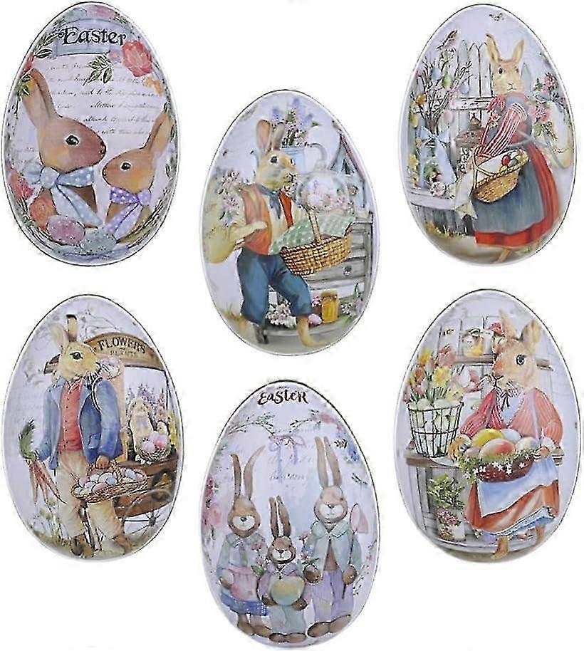 6pcs Easter Egg Tin Box for Kids Easter Egg Basket Stuffers