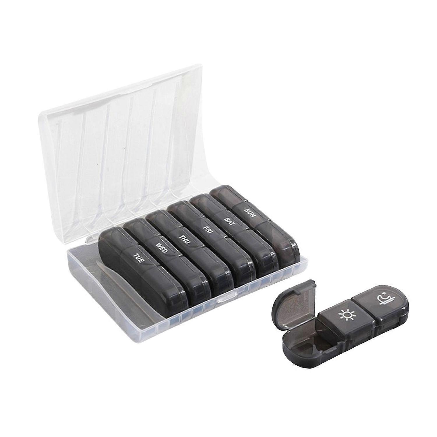 Weekly Pill Organizer Storage Box Food Grade BPA Free Large Capacity Multiple Compartments Dustproof