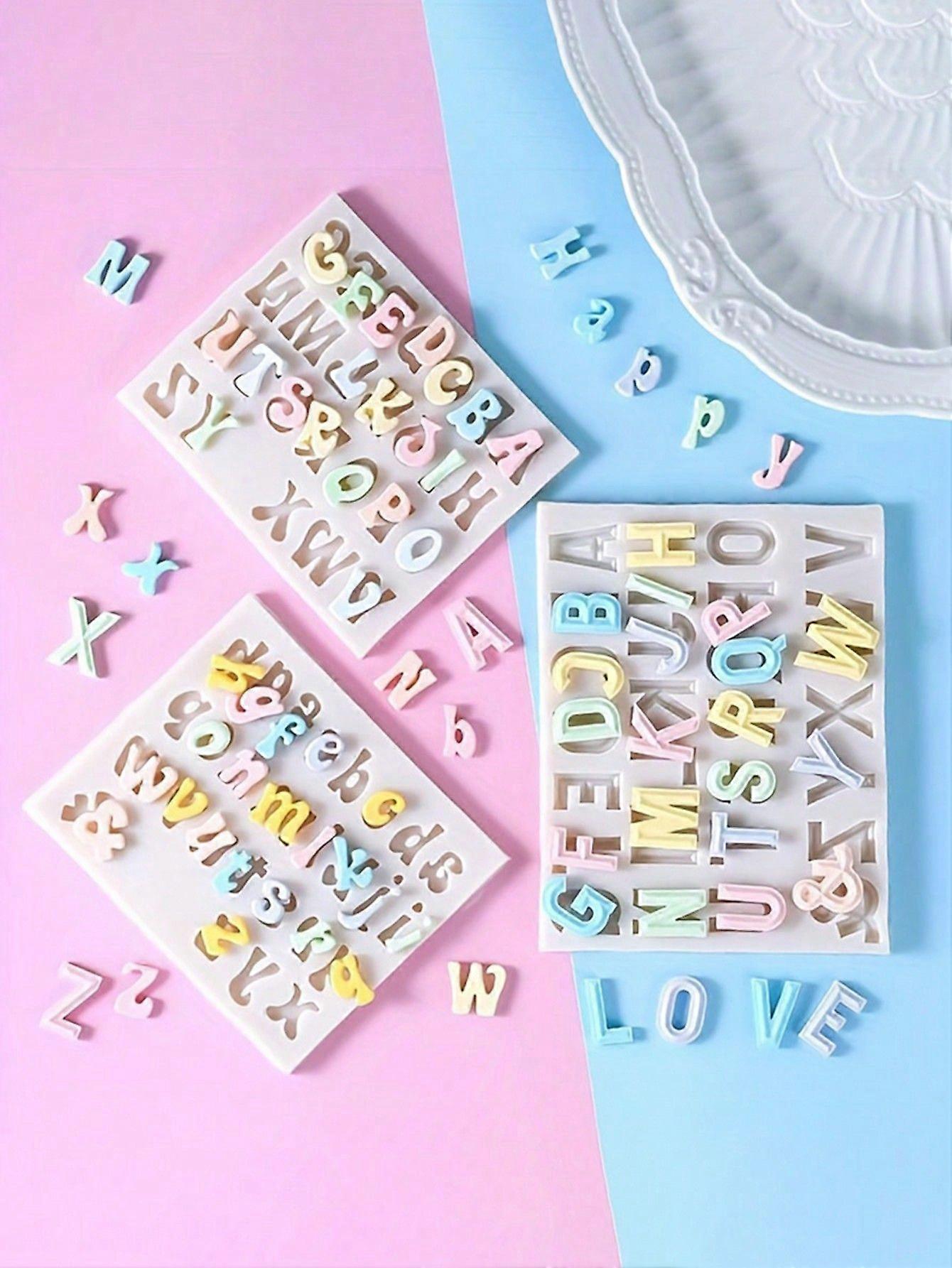 Diy Silicone Mold For English Letters, Numbers, And Shapes For Fondant, Resin And Clay