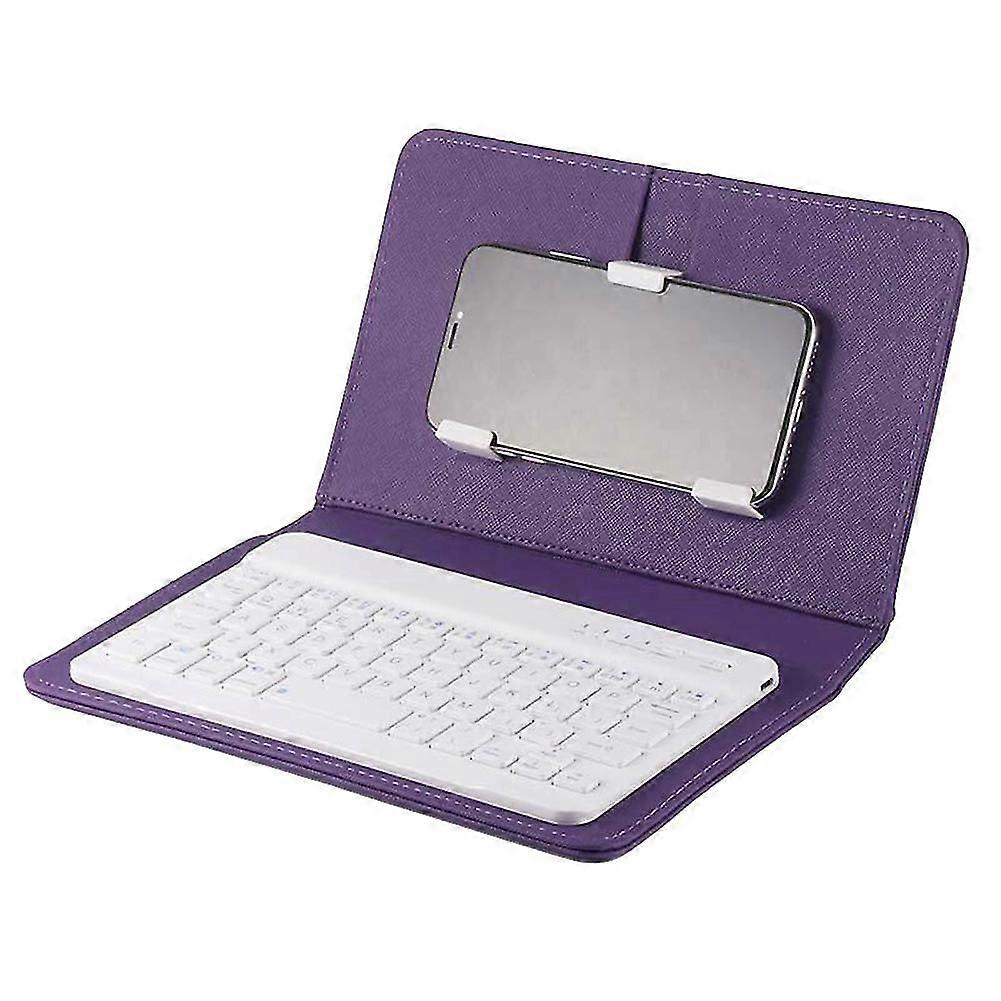 Mini Portable Wireless Bluetooth Keyboard With Leather Case For Smartphone
