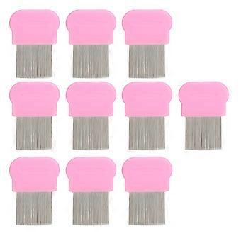 10Pcs Lice Comb Fine Teeth Ergonomic Handle Stainless Steel Head Lice Nit Comb for Home Travel 