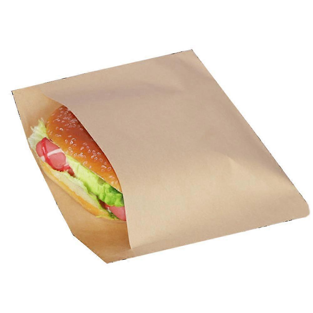 100 Pack Flat Kraft Paper Sandwich Bags, Brown Unbleached Wrap Sheet, commestibile, per snack Cookie Bread 15*20
