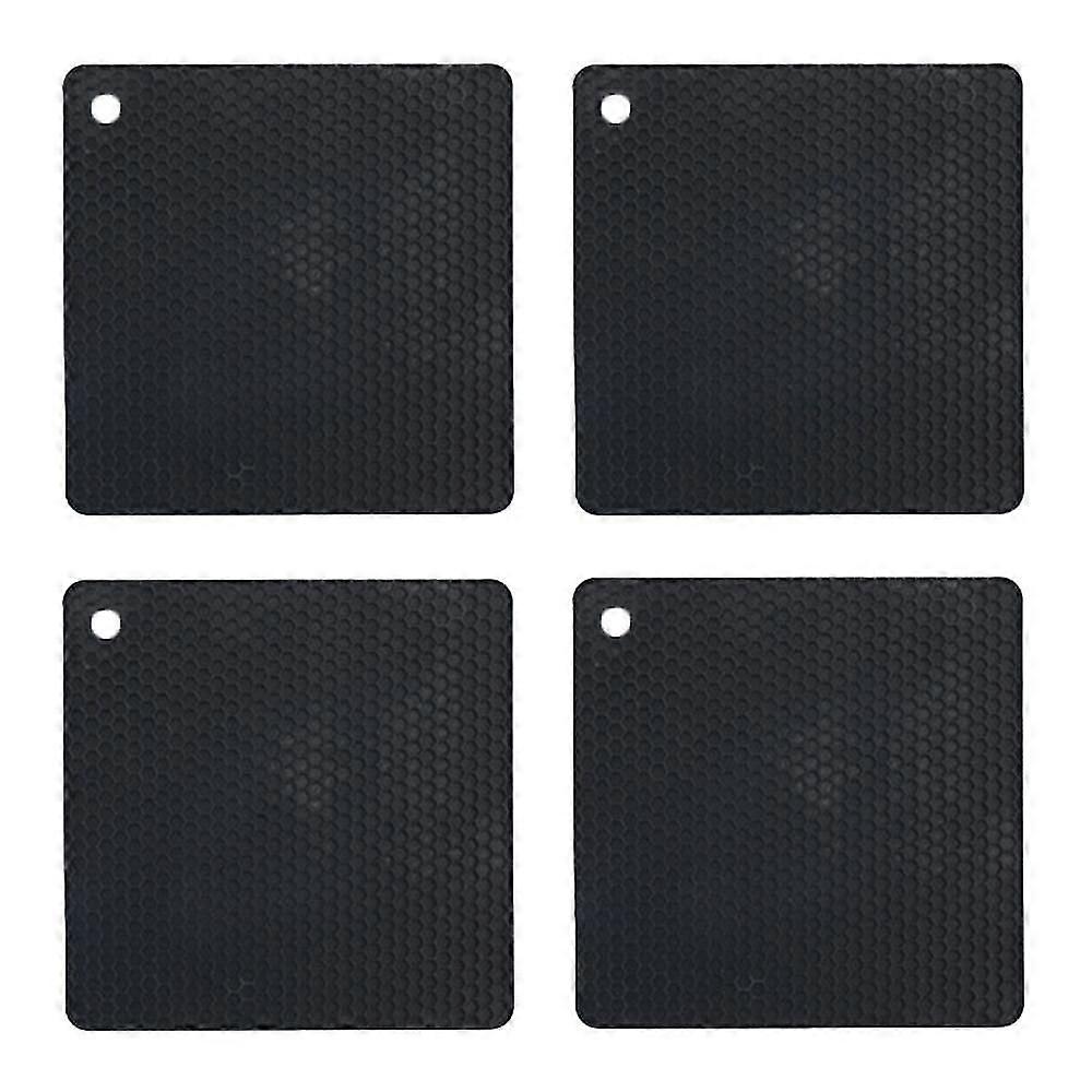 Hot Pads Spoon Rest, Multipurpose Trivet For Hot Dishers Heat Resistant Food Grade Silicone Set Of 4