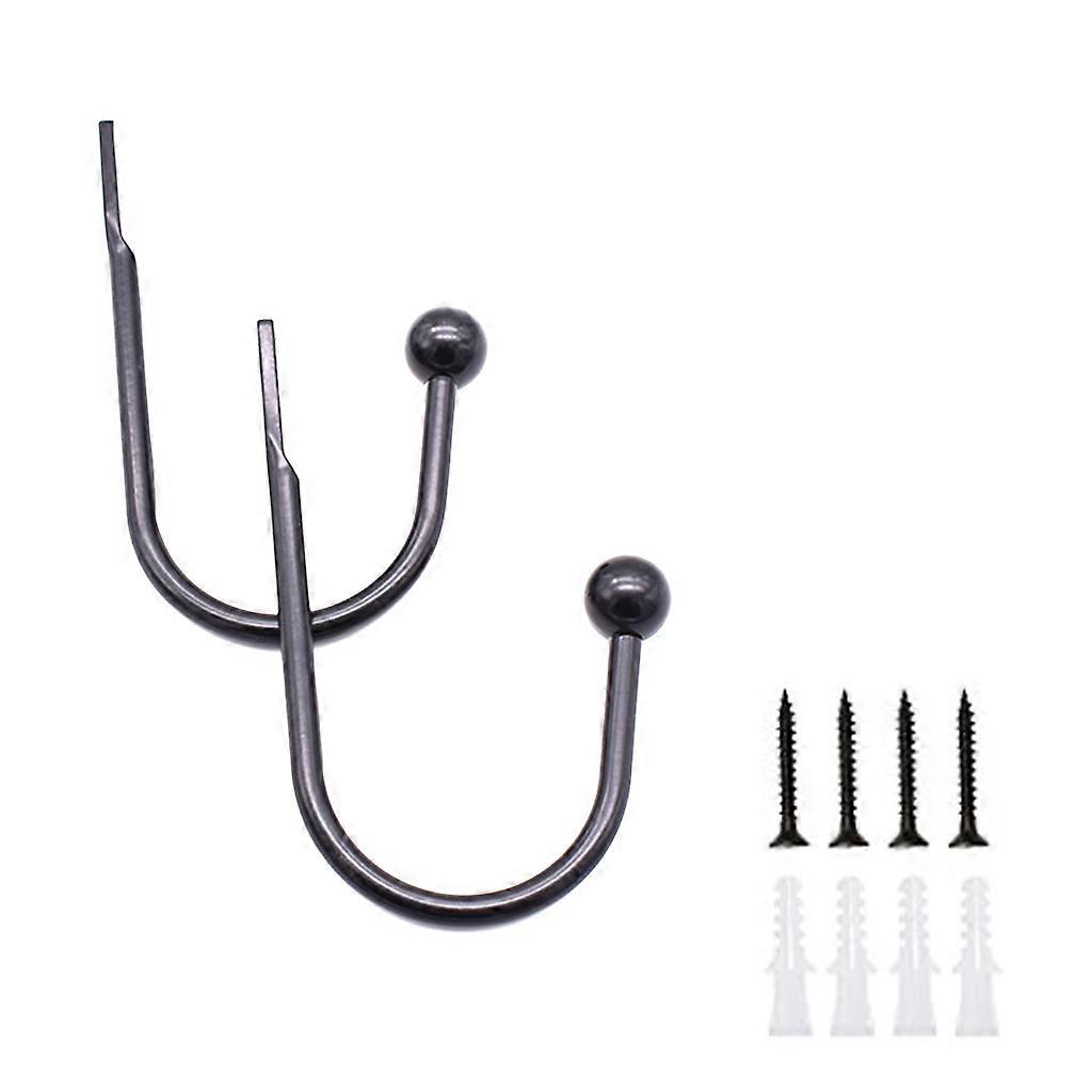 2 Pcs Drapery Tieback Hook Rustproof Durable for Home Dormitory Hotel Heavy Duty Anti Fall Metal Curtain Fixing Hooks Black