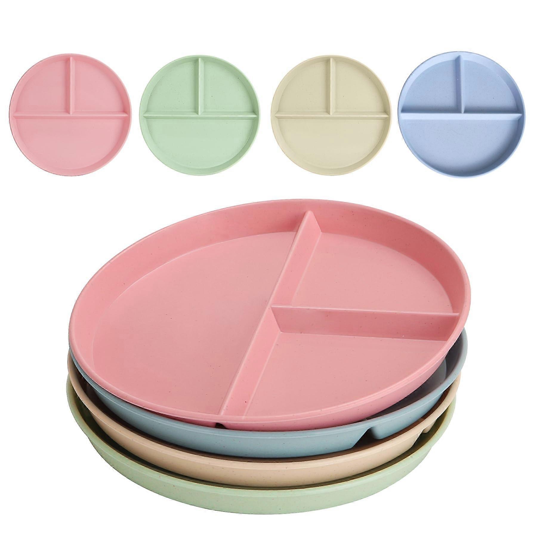 Geteilte Speiseteller-Sets, 4er-Pack unzerbrechliche Diätteller