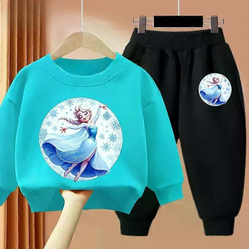2025 Spring New Baby Girls' Hoodies Sets Frozen Elsa Printed Children's Clothing Sets Kids Casual Sweatshirt Pants 2pcs Suit