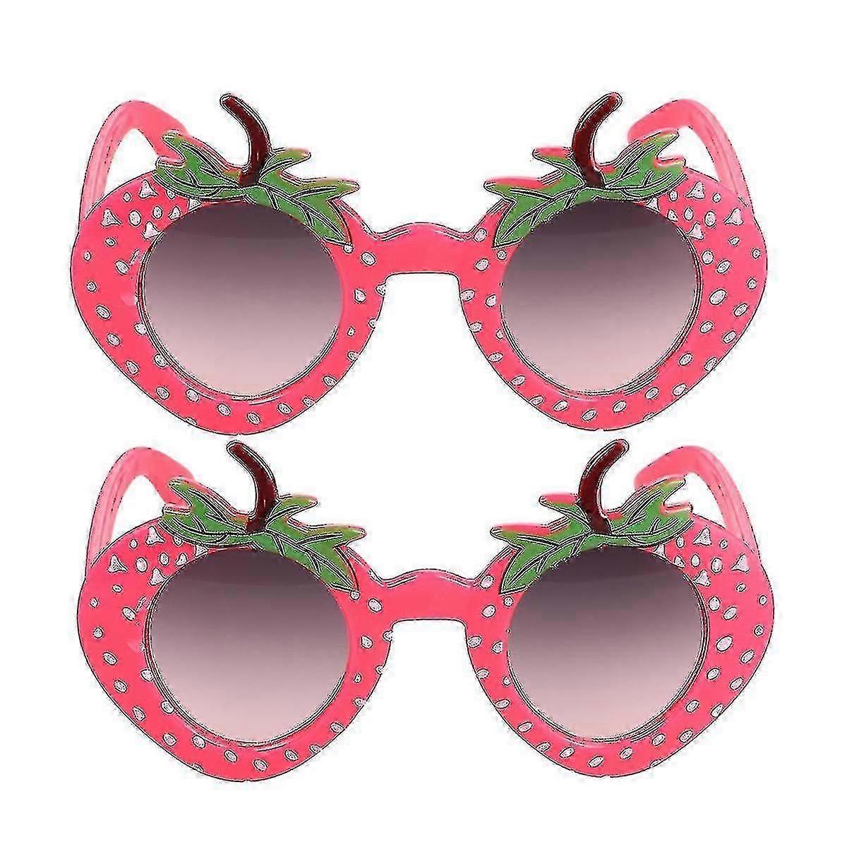 2pcs Sunglasses Prop Eye Glasses Glasses (red)