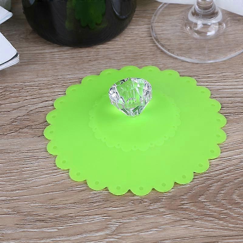 1Pc Silicone Anti-Dust Glass Diamond Cup Lid Cover Coffee Mug Suction Lid