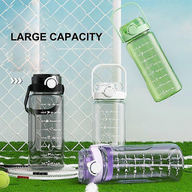 2000ML Large Capacity Sports Water Bottle with Straw Outdoor Fitness Portable Water Cup Leak-Proof Drinking Cup
