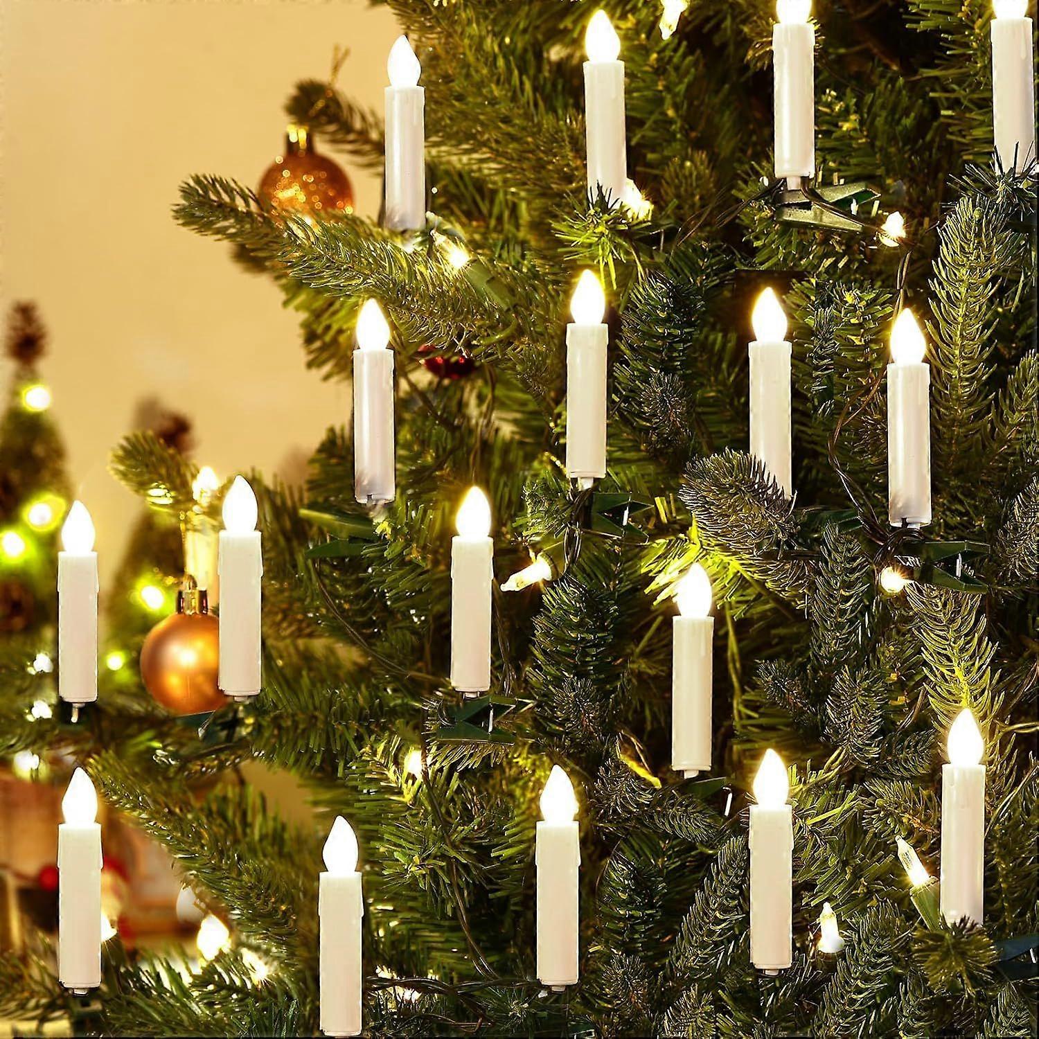 10 PCS LED Christmas Tree Candles, Flameless Christmas LED Candles with Remote Timer and 4 Modes