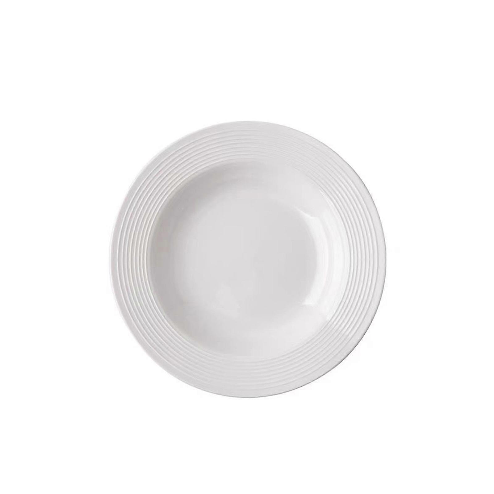 White Dinner Plates - Modern Ceramic Plates for Pasta, Salad, &amp; More