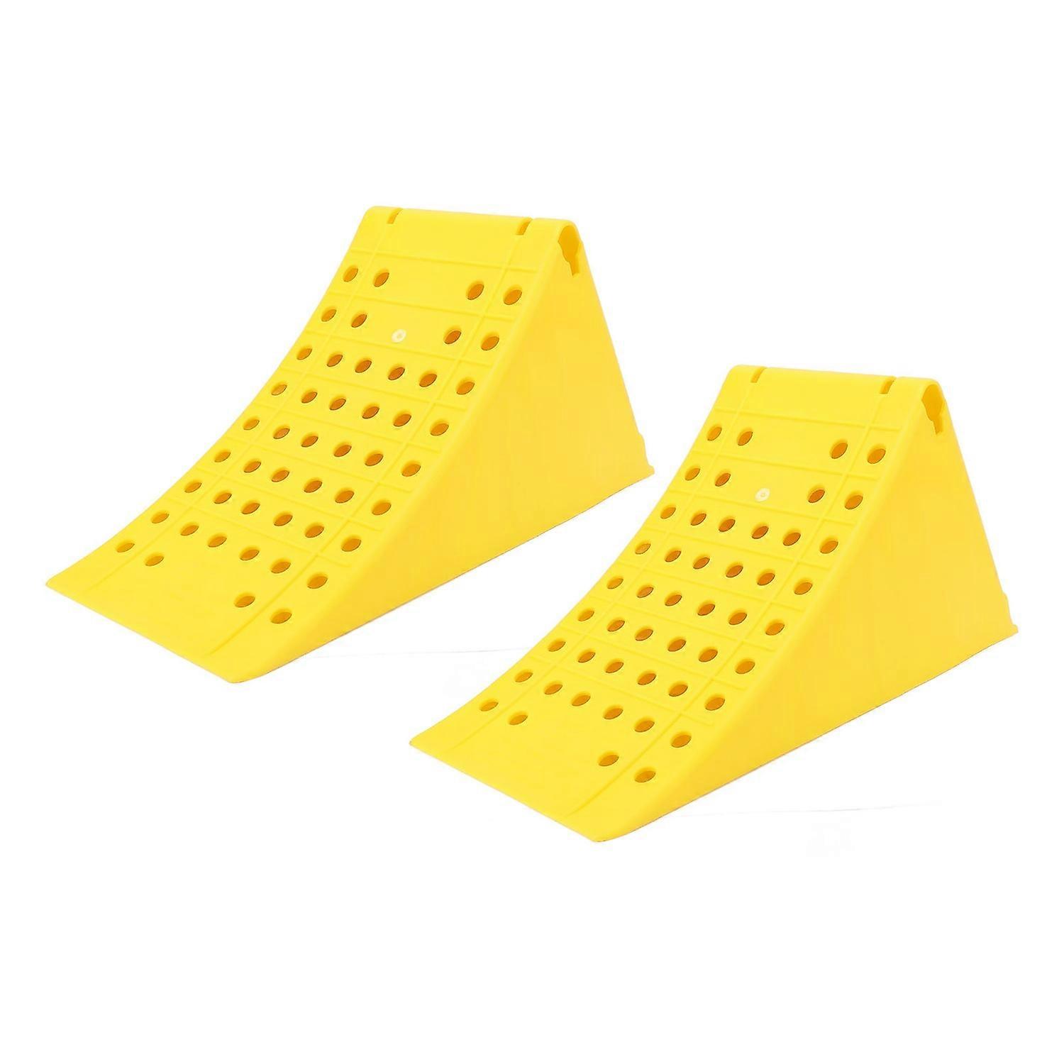 2Pcs Wheel Chock Anti Slip Weather Resistant Rear Handle Enhanced Safety Wheel Chock Stopper for RV