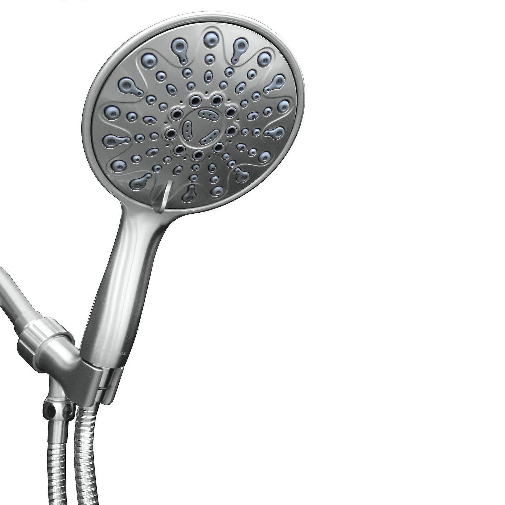 Chrome Finish Hand Held Rain Shower Head with 6 Spray Setting for Comfort Elegant Bathroom Experience 6 Inch