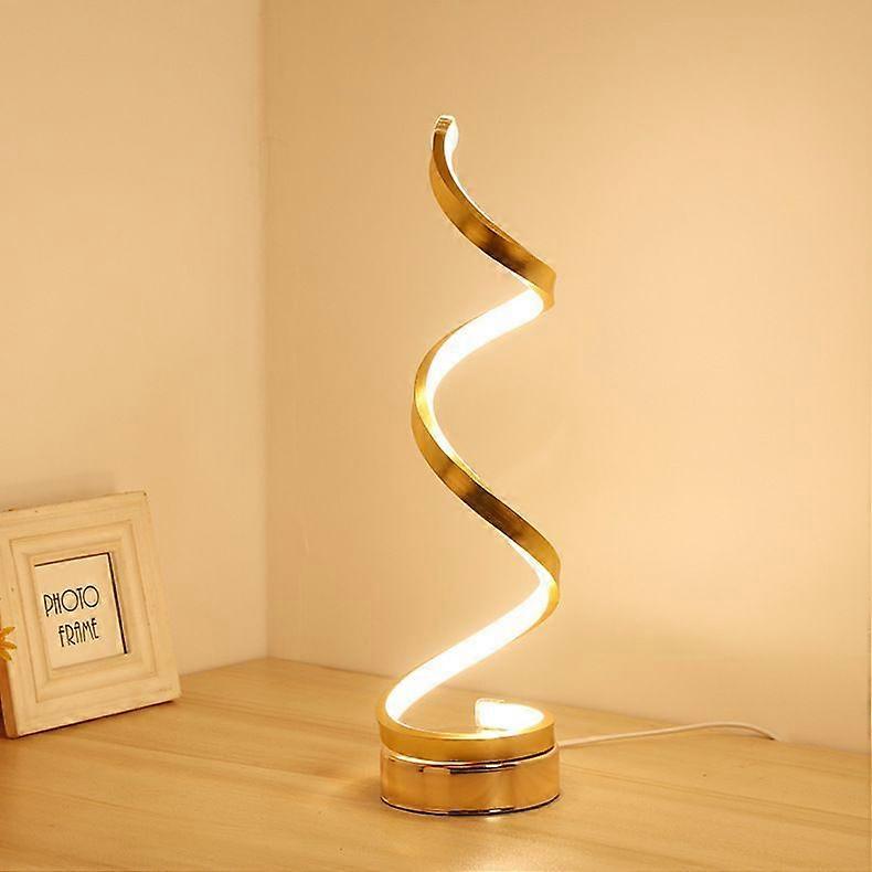 モダンなスパイラルテーブルランプ、調光可能なLEDテーブルランプ、12Wデスクランプ、3色10輝度レベルのベッドサイドナイトスタンドランプデスクライト寝室、リビング