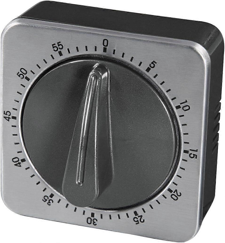Analoger Timer mit Timer-Funktion, Eieruhr, Edelstahl, Silber