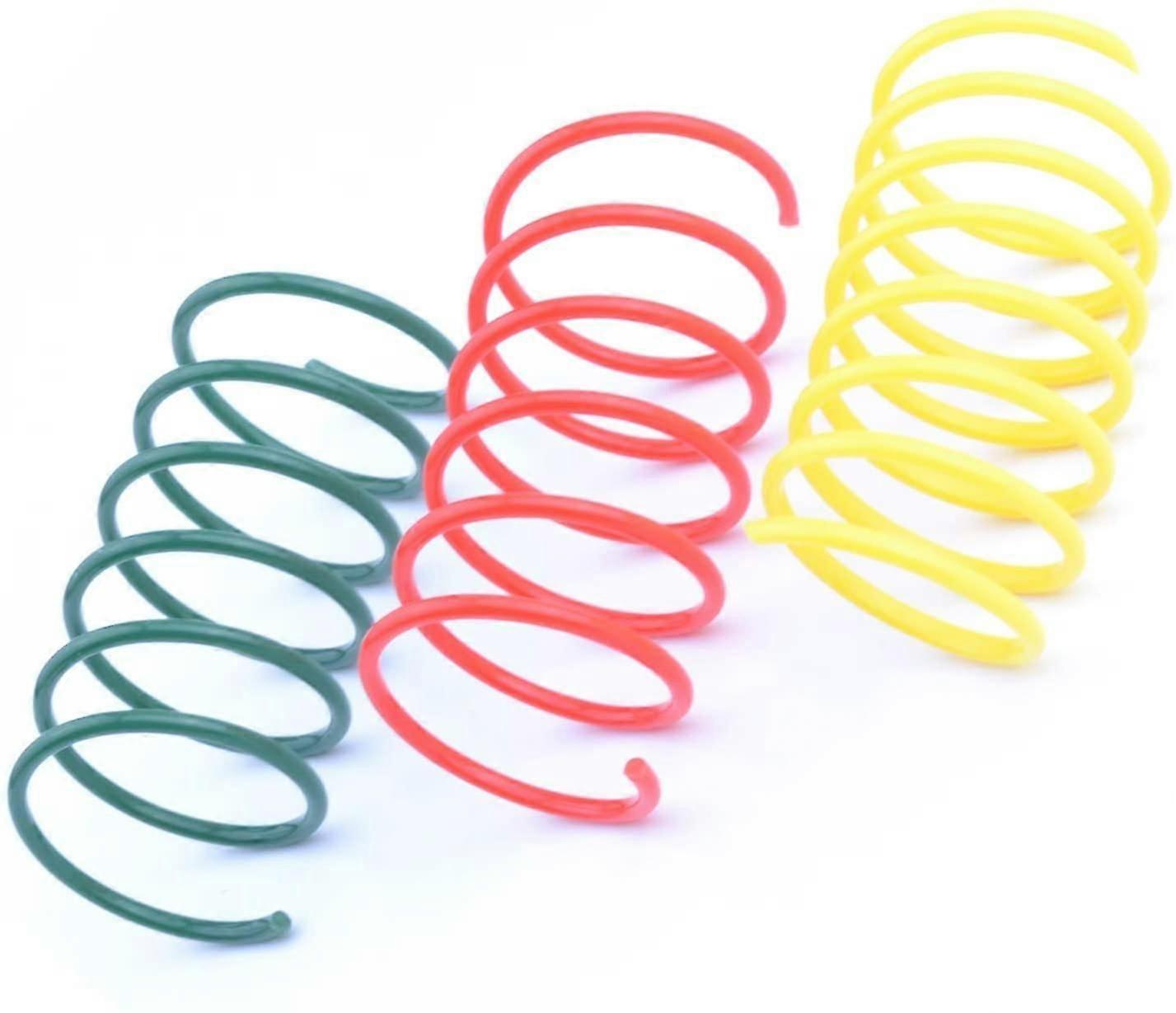 60パック猫の春のプラスチックカラフルなコイルスパイラルスプリングペットアクションワイド