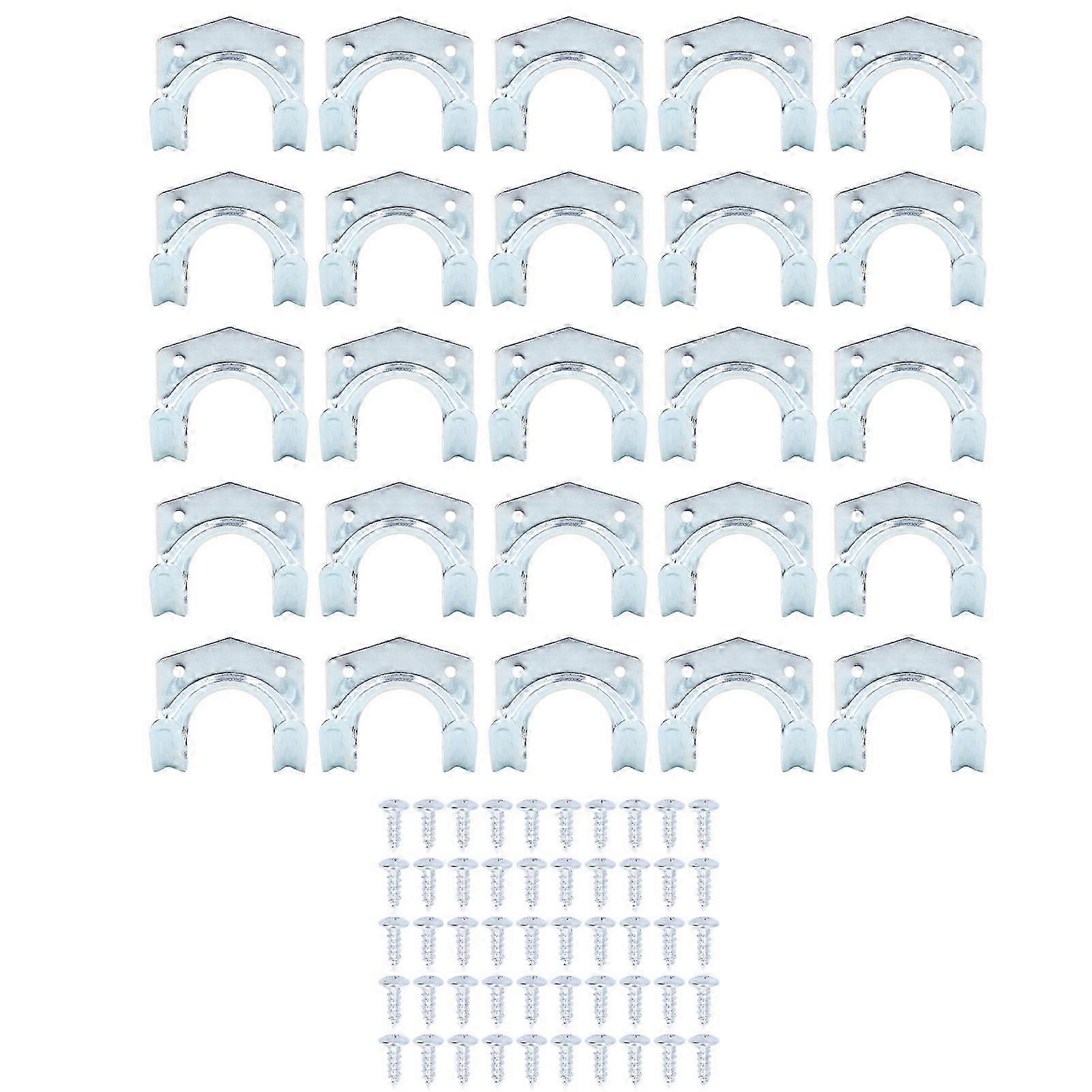 25Pcs Storage Hook Galvanized Steel Tool Hanging Accessory Set Kit for Garden Garage