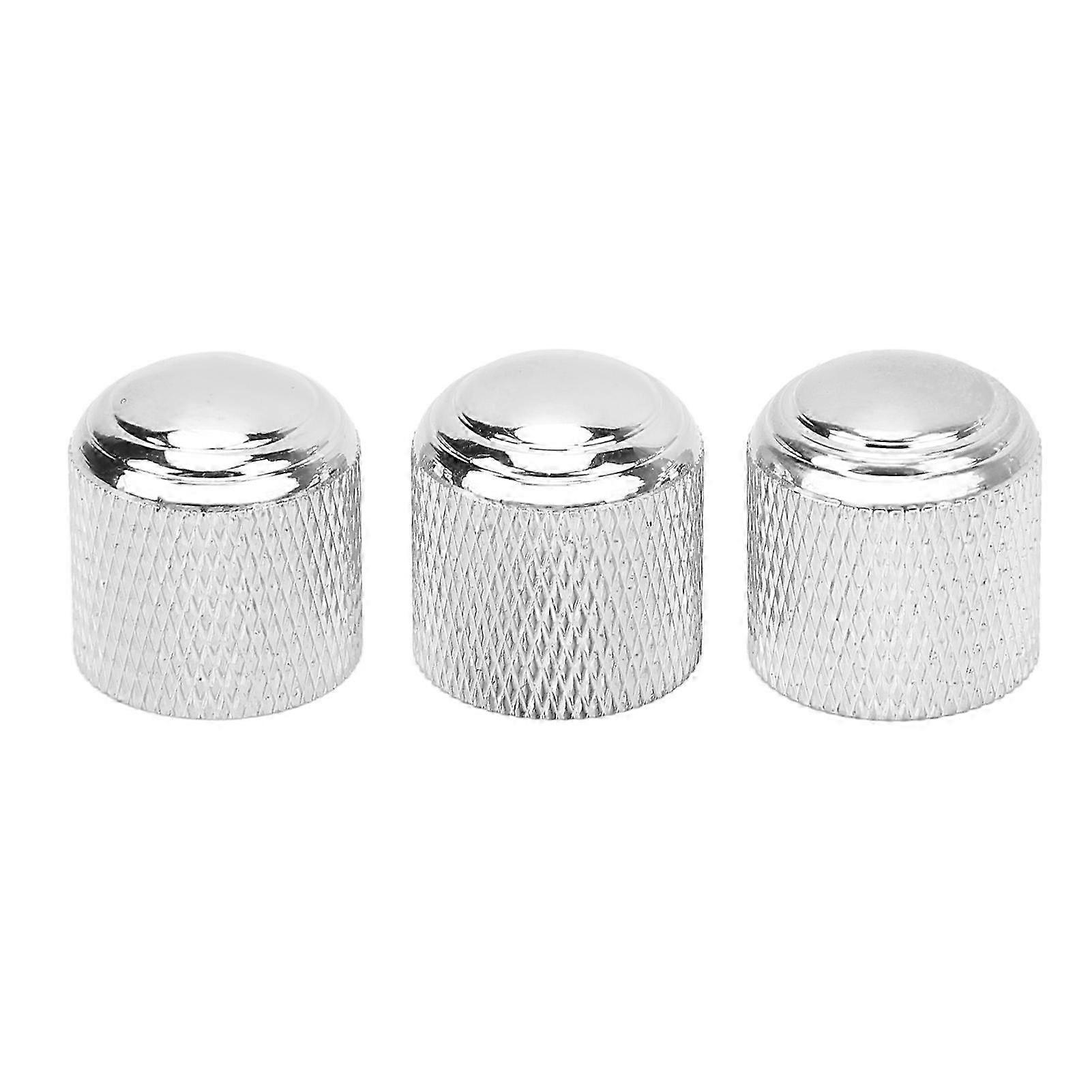 3 قطع مقابض قبة معدنية الغيتار الكهربائي التحكم في حجم النغمة ملحقات أداة سبائك الألومنيوم فضي