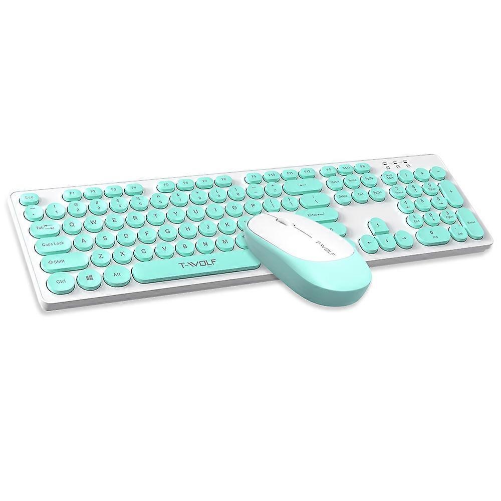 T-WOLF TF770 Wireless Keyboard and Mouse Combo 104 Key Low-Noise Keyboard with Cute Keycaps - Baby B