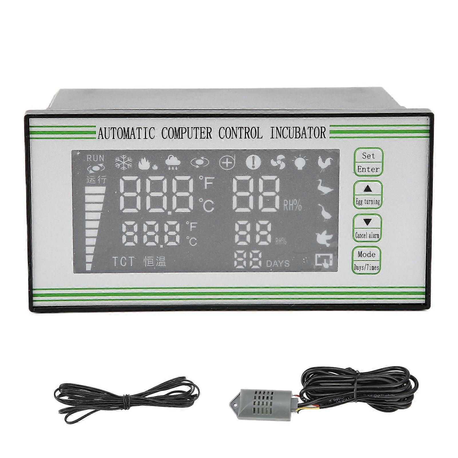 Incubator temperature controller incubator with temperature and humidity sensor probe suitable for chickens, ducks and quails