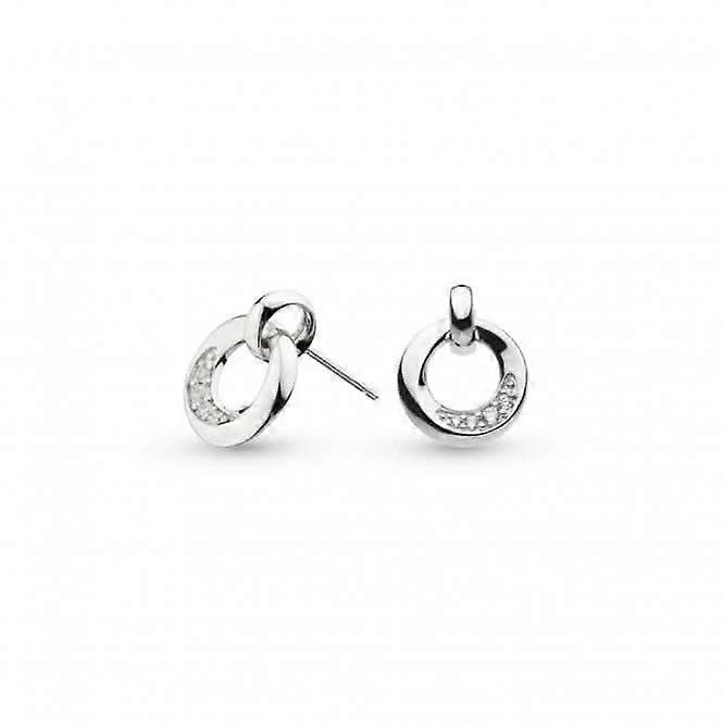 Bevel Cirque Link Pavé Stud Earrings 3153CZ