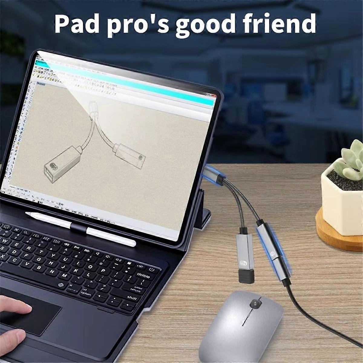 2 in 1 PD 60W USB C OTG Charging Adapter Cable Type C to USB 2.0 Data Converter for Laptop A