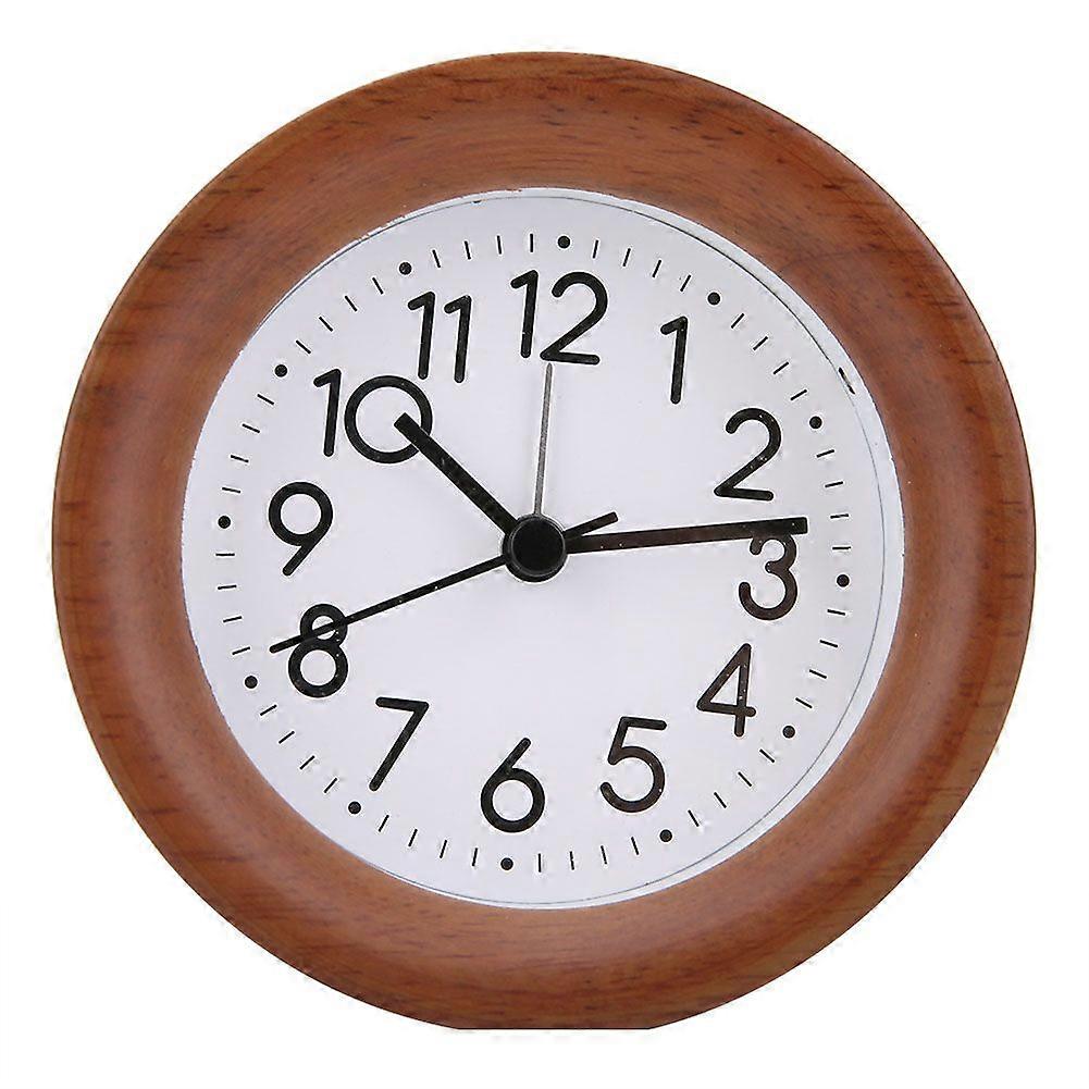 Round Silent Desk Alarm Clock Silent Desk Alarm Clock With Nightlight(Brown)