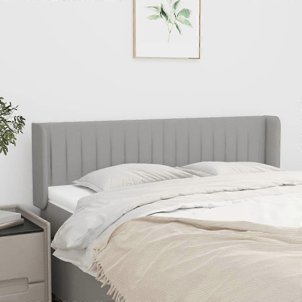 Headboard with Ears Light Grey 147x16x78/88 cm Fabric