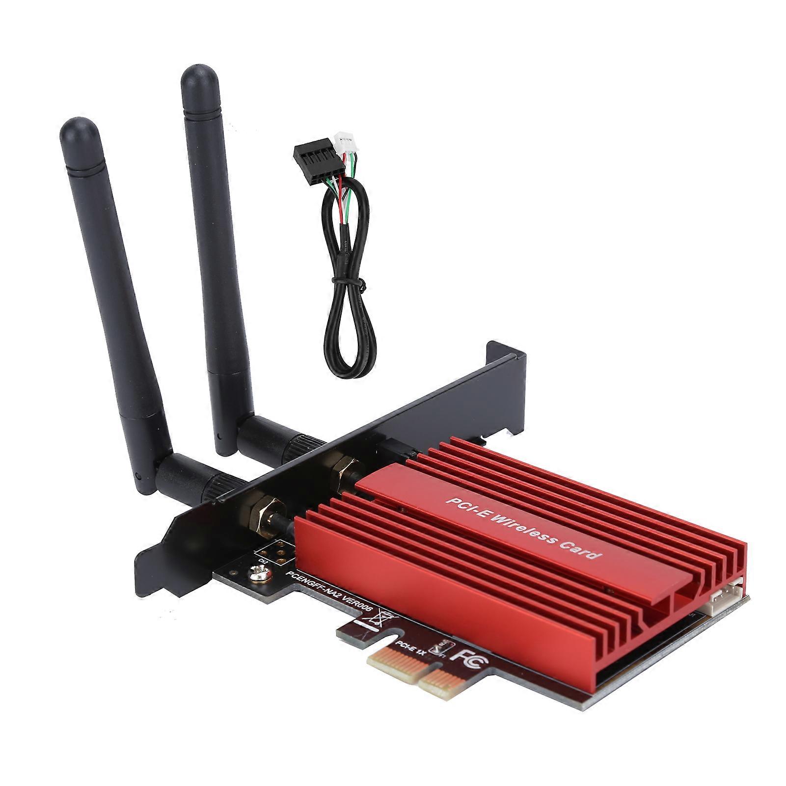 PCI Express WiFi 6 Adapter 3000Mbps for Intel AX200 Pro 802.11ax 2.4G/5Ghz for Bluetooth5.0Red