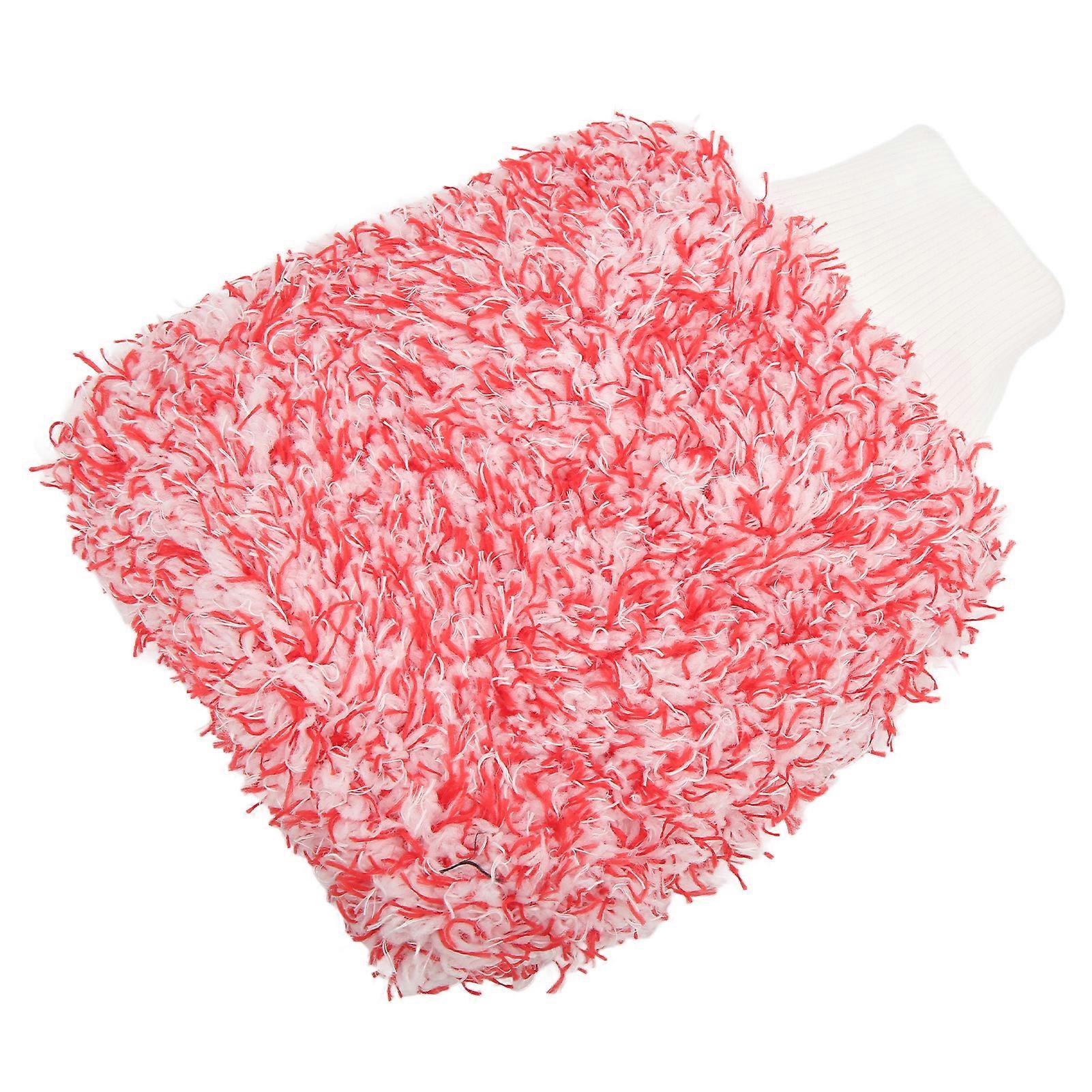 Red Microfiber Double Sided Car Washing Glove - Scratch Resistant & Soft, Universal