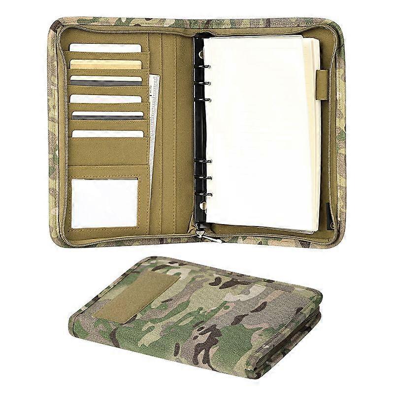 Kosibate Outdoor Padfolio with Ring and 80 Sheets of Loose Leaf Paper Memorandum A5 Waterproof Tactical Notebook