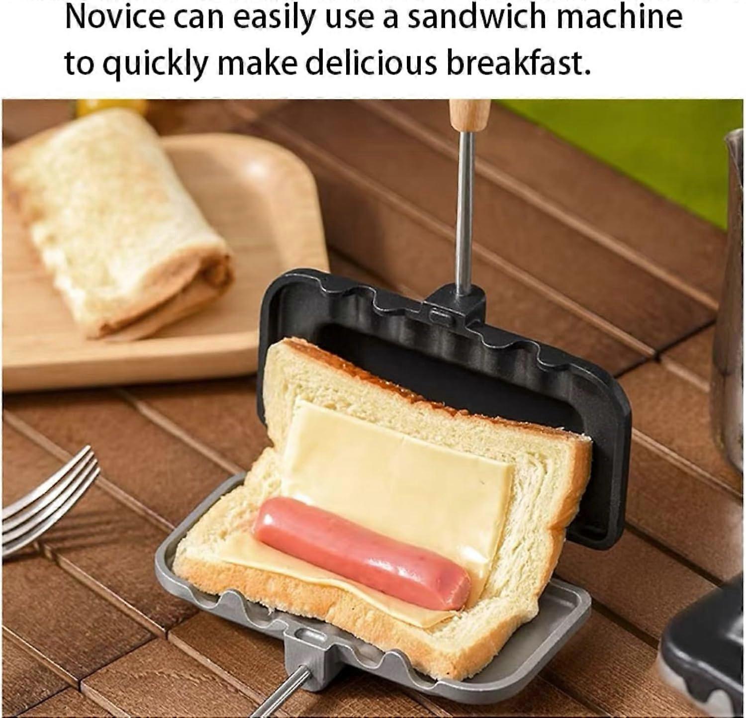 Poêle à Sandwich Double Face Antiadhésive - Pour Croque-Monsieur, Crêpes, Omelettes - Pliable Et Compacte - 8