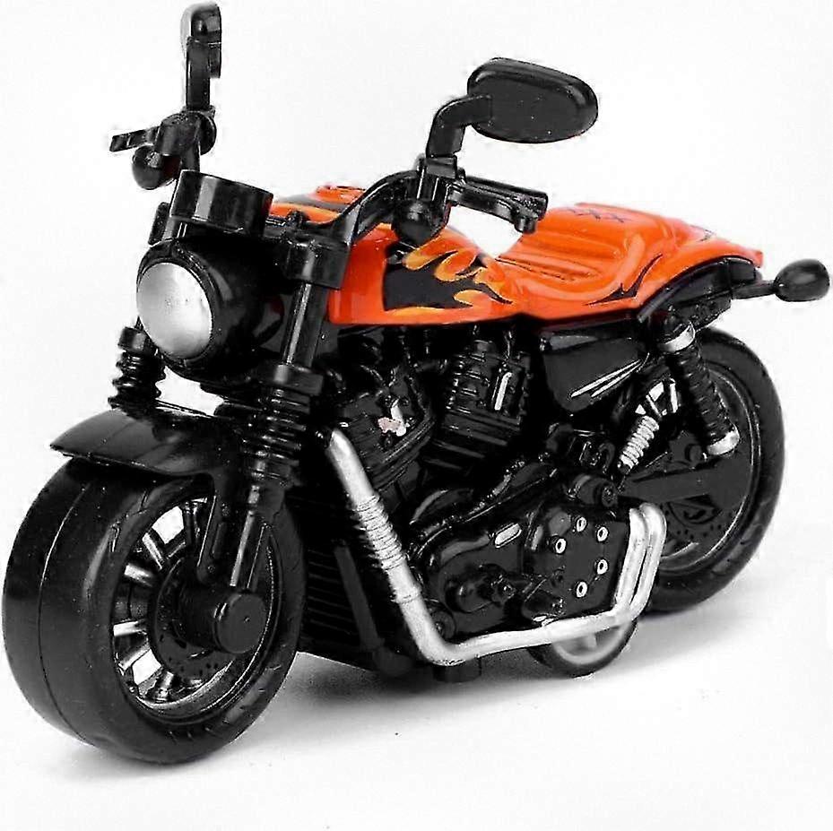 Pull-Back Motorcycle Toy for Kids, Educational Gift, Orange Model Vehicle