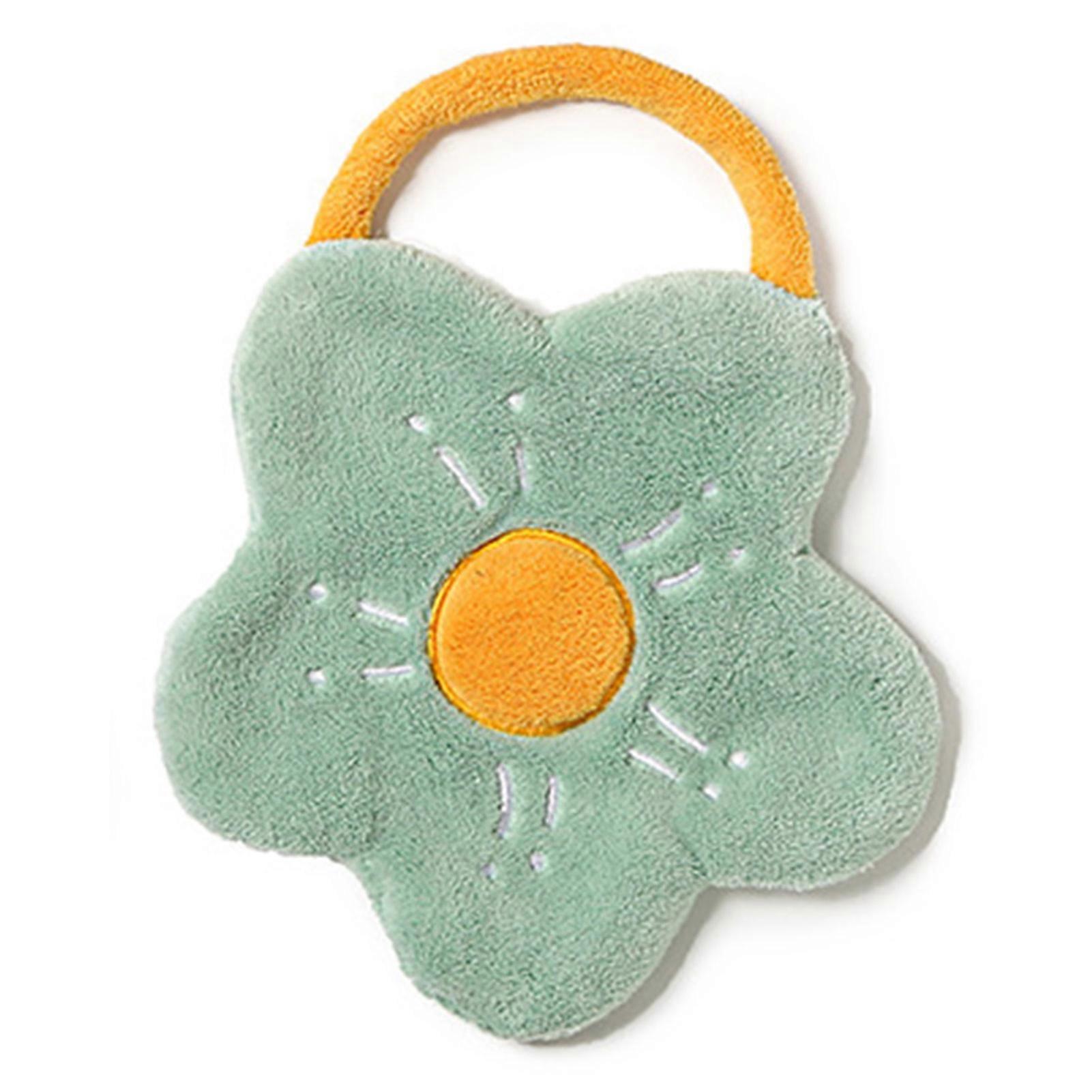 Towel Double Layer Coral Fleece Flower Shape Strong Absorption Ability Soft Hanging Hand Towel